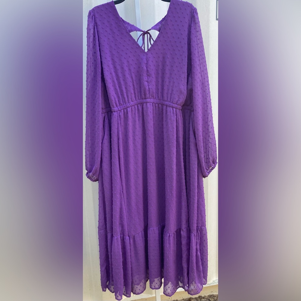 torrid Purple Swiss Dot Maxi Dress